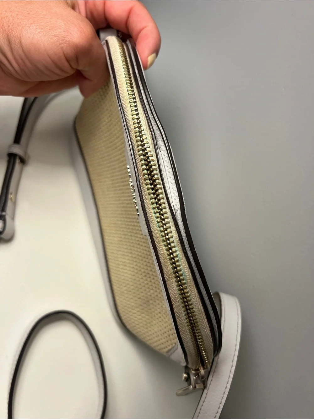 kate spade Straw Weave Crossbody with White Trim